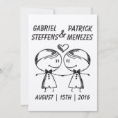 ラスティック落書き同性婚招待状 招待状 (正面)