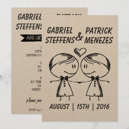 ラスティック落書き同性婚招待状 招待状