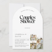ラスティック3フォトアーチスクリプトおしゃれなカップルシャワーの招待状 招待状 (正面)