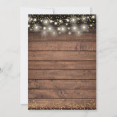 ラスティック50周年結婚記念日のゴールドストリングライト 招待状 (裏面)