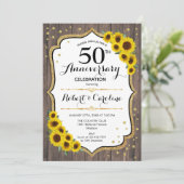 ラスティック50周年記念 - ひまわり ウッド ゴールド 招待状 (スタンド正面)