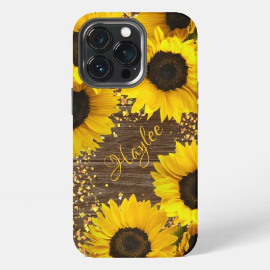 ラスティック・ひまわりと名前 iPhoneケース (裏面)