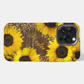 ラスティック・ひまわりと名前 iPhoneケース (裏面横)