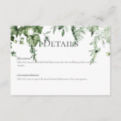 ラスティック アイビー&セイジ グリーンのウェディング詳細 エンクロージャーカード (正面)