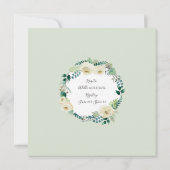 ラスティック アイボリー ローズ ボヘミア ウェディング シャワー ミント 招待状 (裏面)