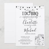 ラスティック アイ ドゥ BBQ メイソンジャー ストリング ライト 婚約 招待状 (正面/裏面)