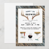 ラスティック アントラーズ ハニーデュー カップル ウェディング シャワー 招待状 (正面/裏面)