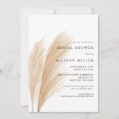 ラスティック アース カラー ニュートラル ボヘミアンパンパス ブライダルシャワー I 招待状 (正面)