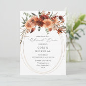 ラスティック アース & シャンパン フラワーズ リハーサル ディナー 招待状 (スタンド正面)