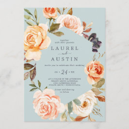 ラスティック アース フラワーズ | ミント カジュアル ウェディング 招待状