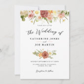 ラスティック アース フローラル ウェディング 招待状 (正面)