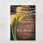 ラスティック イエロー カラー ストリング ライト ブライダル シャワー 招待状 (正面)