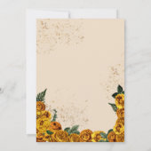 ラスティック イエロー ローズ グリッター ドレス フィエスタ キンセアニェラ 招待状 (裏面)