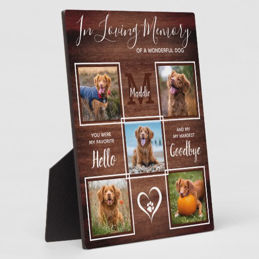 ラスティック イン ラビング メモリー 5 枚の写真 ペット メモリアル フォトプラーク (側面)