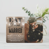 ラスティック・イート・ドリンク・アンド・ビー・マリード・フォト・ウェディング 招待状 (スタンド正面)