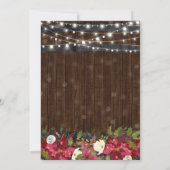 ラスティック ウィンター クリスマス フローラル バレル ウェディング 招待状 (裏面)