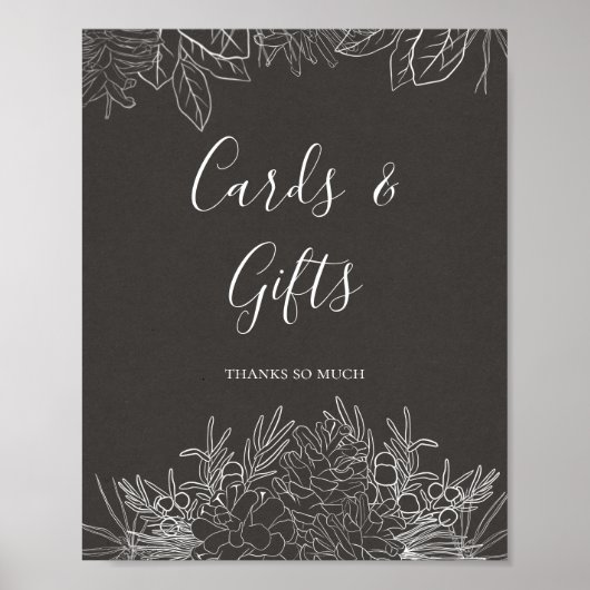 ラスティック ウィンター | チャコール カード＆ギフト サイン (正面)