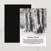 ラスティック ウィンター ツリー & ストリング ライト ウェディング デール エンクロージャーカード (正面/裏面)