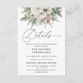 ラスティック ウィンター ピンcone ウェディング詳細カード エンクロージャーカード (正面)