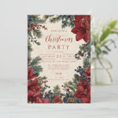 ラスティック ウィンター フローラル クリスマス ギャザリング 招待状 (スタンド正面)