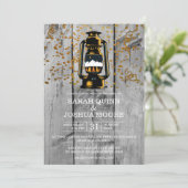 ラスティック ウェザード バーン ウッド ウェディング 招待状 (スタンド正面)