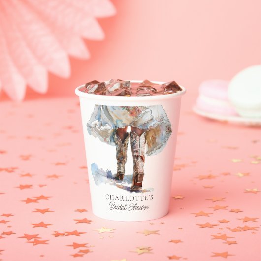 ラスティック ウェスタンカウガール ブーツ ブライズ シャワー 紙コップ (インサイチュ)