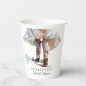 ラスティック ウェスタンカウガール ブーツ ブライダルシャワー 紙コップ (正面)