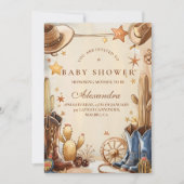 ラスティック ウェスタン カウボーイ ベイビー シャワー 招待状 (正面)