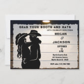 ラスティック ウェスタン カップル バーン レセプション 招待状 (正面)