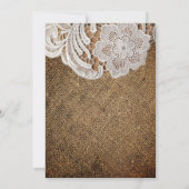 ラスティック ウェスタン カントリー ウェディング バルーンとレース 招待状 (裏面)