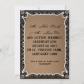 ラスティック ウェスタン カントリー カウボーイ ウェディング 招待状 (裏面)