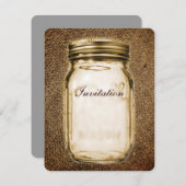 ラスティック ウェスタン カントリー メイソンジャー バルアップ ウェディング 招待状 (正面/裏面)