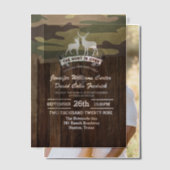 ラスティック ウェスタン ザ・ハント・イズ・オーバー カモフラージュ ウェディング ベラム紙招待状 (オフセット (カップル))