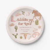 ラスティック ウェスタン テーマの ブライズシャワー ペーパープレート (正面)