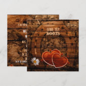 ラスティック ウェスタン バーン ウッド 馬蹄 結婚式 招待状 (正面/裏面)