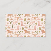 ラスティック ウェスタン ブライダル シャワー レシピ リクエストカード エンクロージャーカード (裏面)