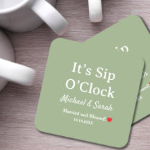 ラスティック ウェディング セージグリーン It's Sip O'Clock カスタムデザイン