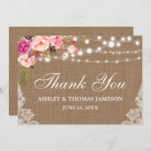 ラスティック ウェディング バルーン ライト レース フラワー 感謝 (正面/裏面)