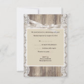 ラスティック ウェディング ベージュ ホワイト ラック ウッドへの返信 出欠カード (裏面)