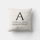 ラスティック ウェディング モノグラム カップル クッション (正面)