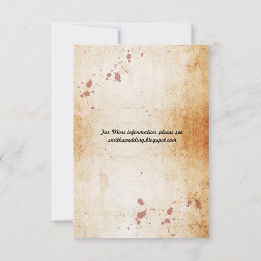 ラスティック ウェディング レセプション カード ゴシック フレーム (裏面)