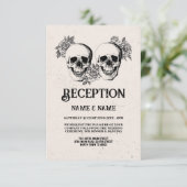 ラスティック ウェディング レセプション カード スカル ローズ (スタンド正面)