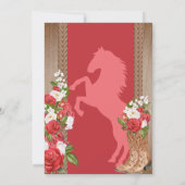 ラスティック ウエスタン レッド フローラル カウガール チャラ キンセアニエラ 招待状 (裏面)