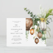 ラスティック・ウォータカラー・ランタン ウェディング・招待状 招待状 (スタンド正面)