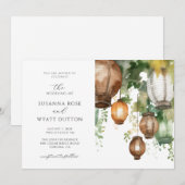 ラスティック・ウォータカラー・ランタン ウェディング・招待状 招待状 (正面/裏面)