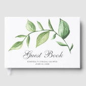 ラスティック ウォーターカラー グリーンスプリグ ブライダルシャワー ゲストブック (正面)