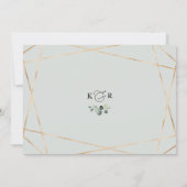 ラスティック ウォーターカラー グリーン ゴールド リハーサル ディナー 招待状 (裏面)