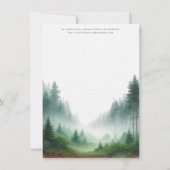 ラスティック ウォーターカラー グリーン フォレスト デスティネーション ウェディング セーブザデート (裏面)