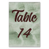 ラスティック ウォーターカラー テーブル ナンバー カード (正面)