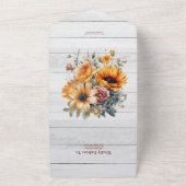 ラスティック ウォーターカラー ハス ウェディング オールインワン招待状 (外側)